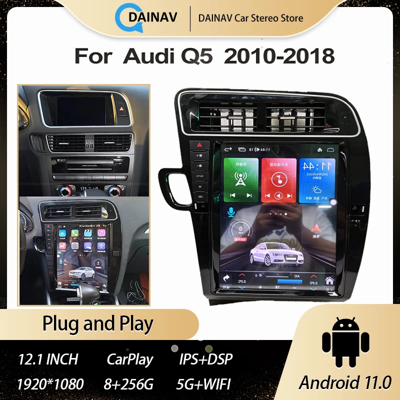 

256G Car Radio For Audi Q5 2010-2018 Android Auto Multimedia Player Stereo GPS Navigation IPS Carplay Wireless AutoRadio