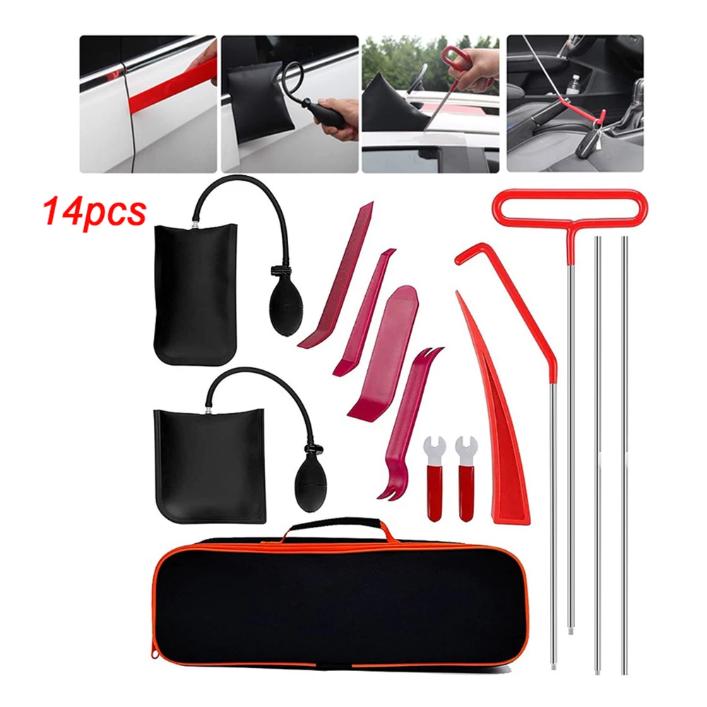 

14pcs/Set Car Tool Kit Professional Door Open Grabber Lockout Lock Pick Set Multi-function Long Range Reach Hooking Key