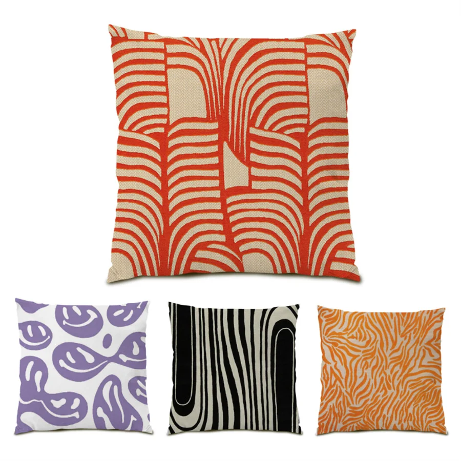 

Artistic Comfortable Pillowcase Ultra Soft Velvet Decoration Home Decor Textiles Sofa Living Room Polyester Stripe Pattern E0426