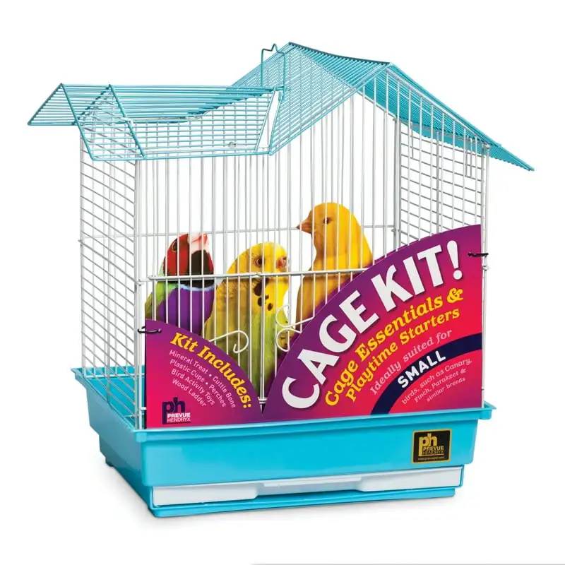 

Double Roof Blue Bird Cage Starter Kit 91110 Easy cleaning
