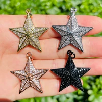 5pcs bling zirconia pave star charm for women bracelet girl necklace earring making pendant for handmade craft jewelry wholesale