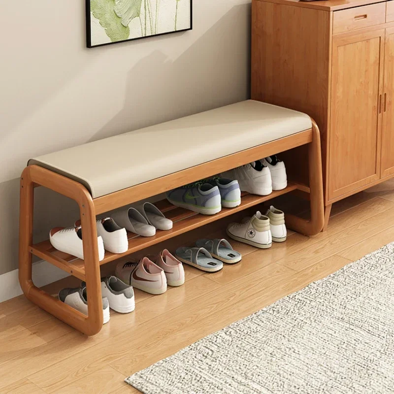 Мягкий шкаф для обуви из массива дерева встроенный стул переодевания в гостиную