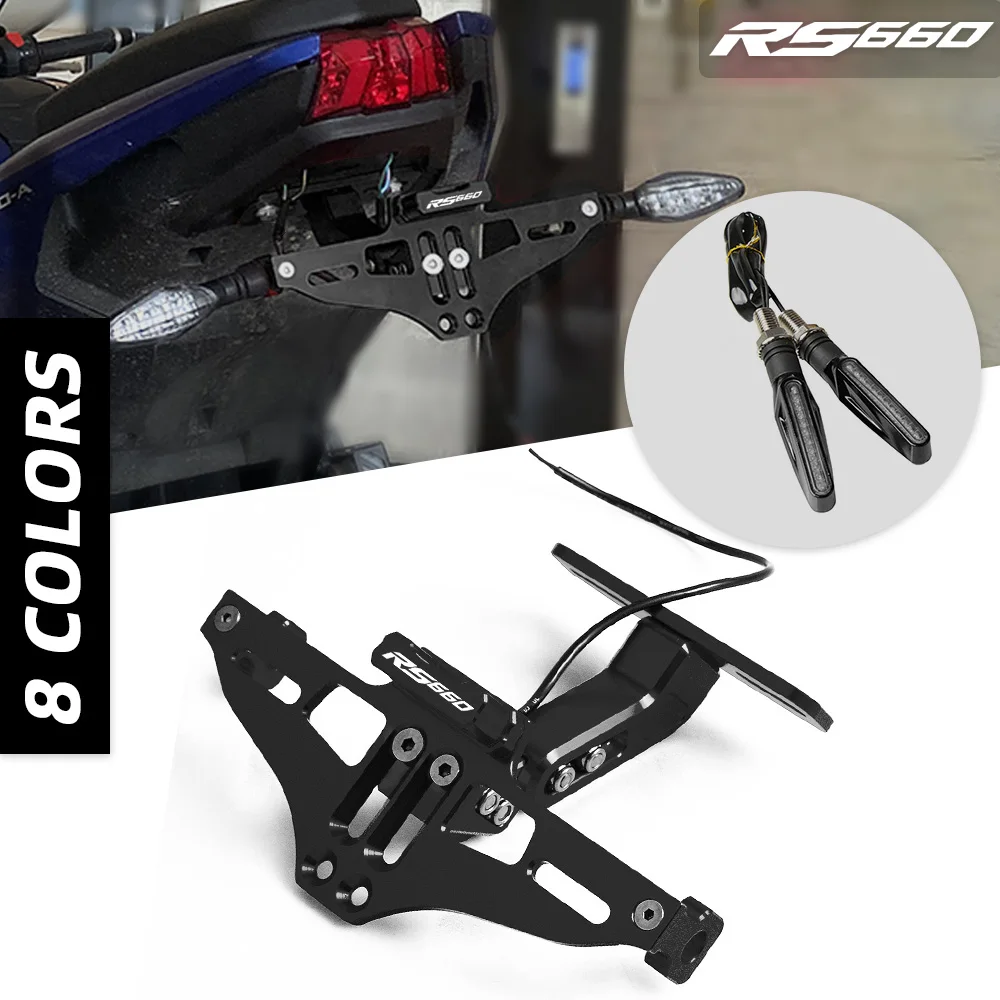 Motorcycle Universal Adjustable Tail Tidy Rear License Plate Holder With Led Light For APRILIA RS660 RS 660 RS-660 all years