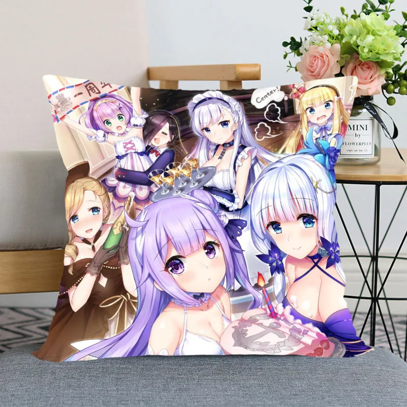 

New Arrival Azur Lane Cartoon Pillow Case For Home Decorative Pillows Cover Invisible Zippered Throw PillowCases 45X45cm