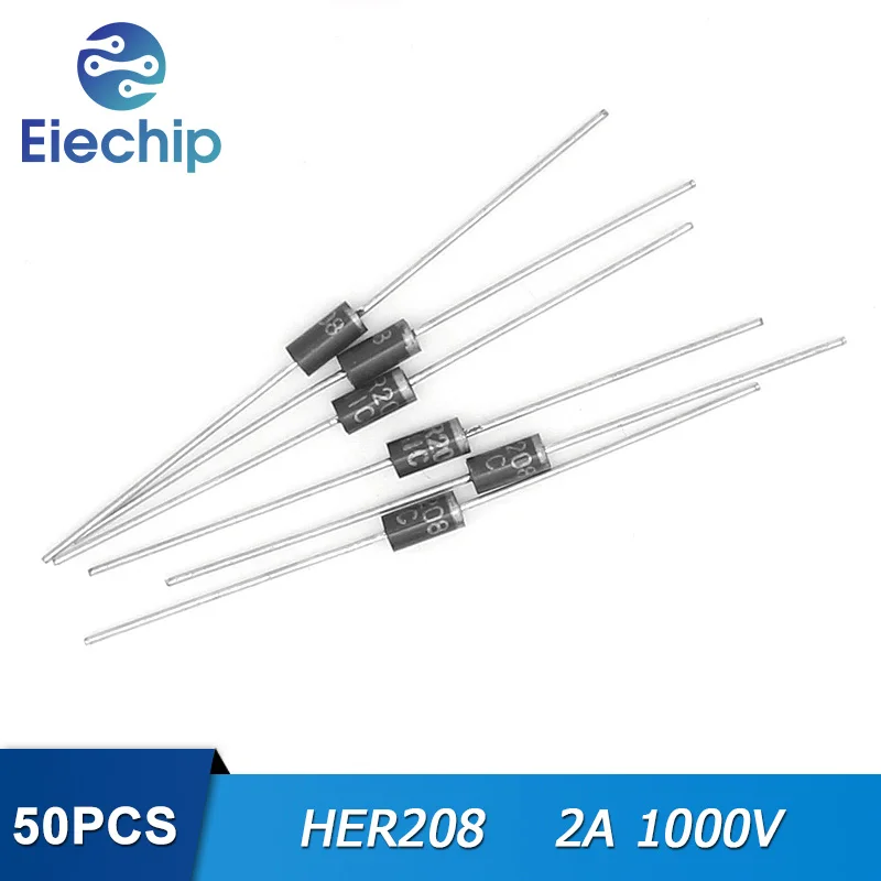 

50PCS HER208 DO-15 Rectifier Diode 2A 1000V