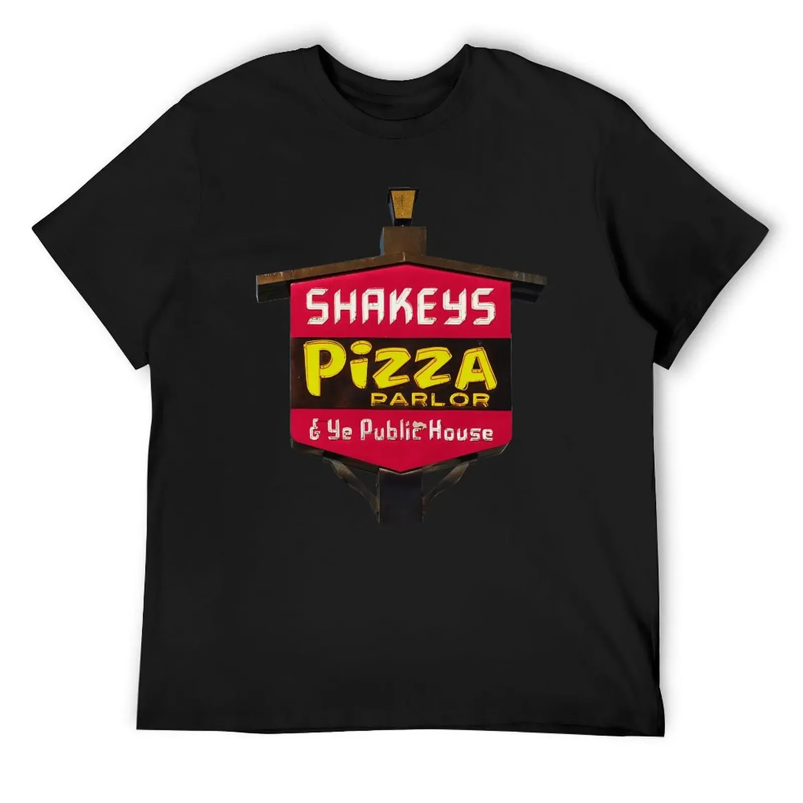 Реалистичная рендеринка классической футболки 70-х годов Shakey's Pizza Parlor Marquee