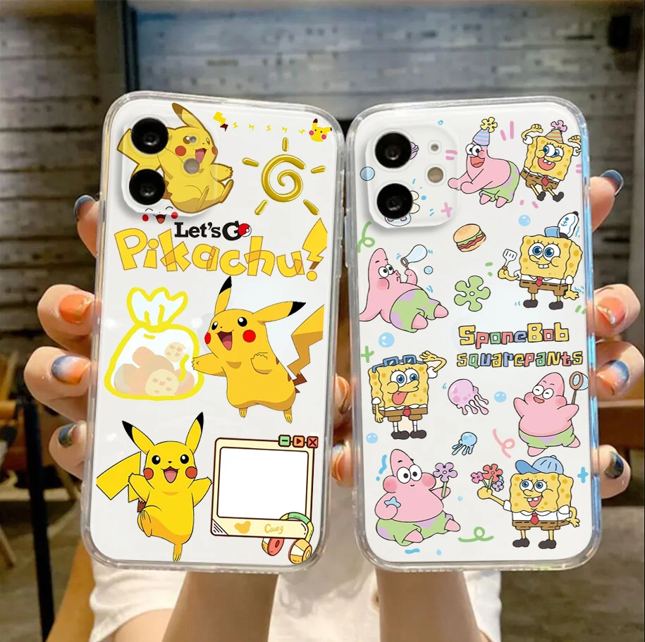 Мягкий чехол B32 Pikachu для Samsung S8 S9 S10 S10E S20 FE S21 Plus Ultra S30 Note 10 20 8 9 M33 M52 M53
