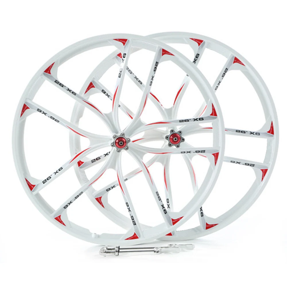 26 Inch Magnesium-Titanium Alloy 10 Spokes Wheelset Mountain Bike Cassette Hub Wheel Rim Bicycle MTB Disc Brake 650C