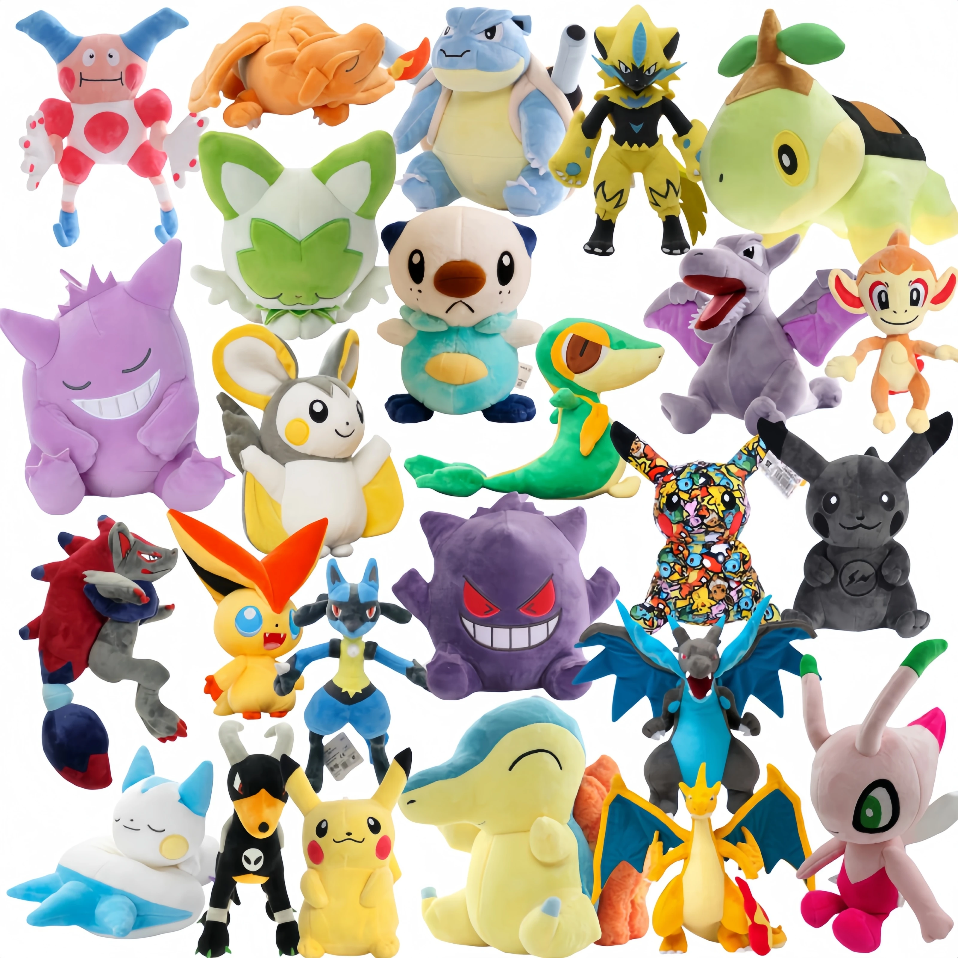 20cm New Pokemon Charizard Turtwig Gengar Pikachu Zoroark Houndoom Plush Toy Oshawott Doll Cartoon nivy Mr. Mime Plushie Gift
