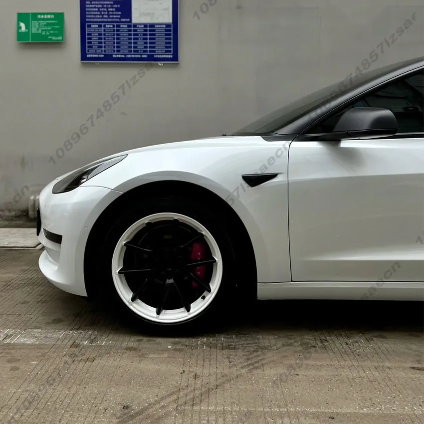 Фото 4 шт. крышка ступицы автомобиля для Tesla Model 3 2017-2023 18-дюймовая сменная крышка колеса автомобильного колпака полная крышка обода аксессуары №2
