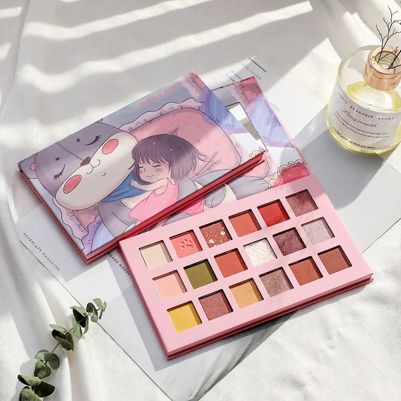

18 Colors Eyeshadow Palette Matte Glitter Pearlescent Eye Shadow Waterproof Eye Plate Cute Pigment Makeup Female Cosmetics