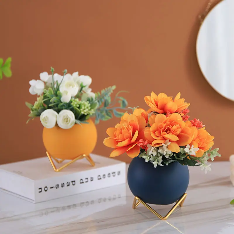 

Декор для дома, скандинавский декор для стола, искусственный цветок, искусственный цветочный букет, искусственный цветок с основанием для вазы