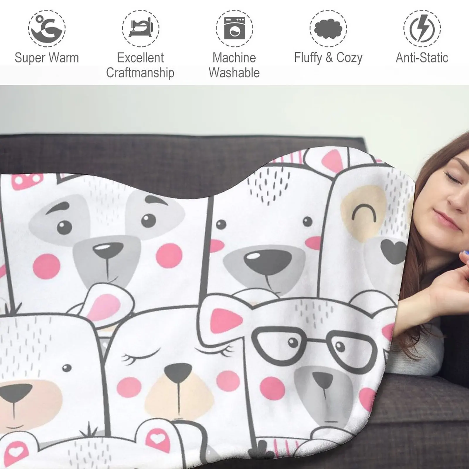 Летнее мягкое Флисовое одеяло с изображением милой собаки |