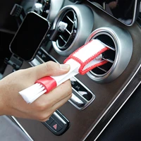 double head car brush cleaning tool auto air conditioner vent blinds cleaner car air vent brush conditioner grille duster wipe