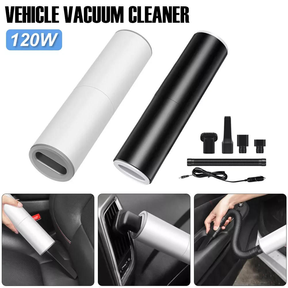 

NEW2023 Portable Handheld Vacuum Cleaner 120W Car Charger Plug-in Vacuum with HEPA Filter for Car Room Cleaning