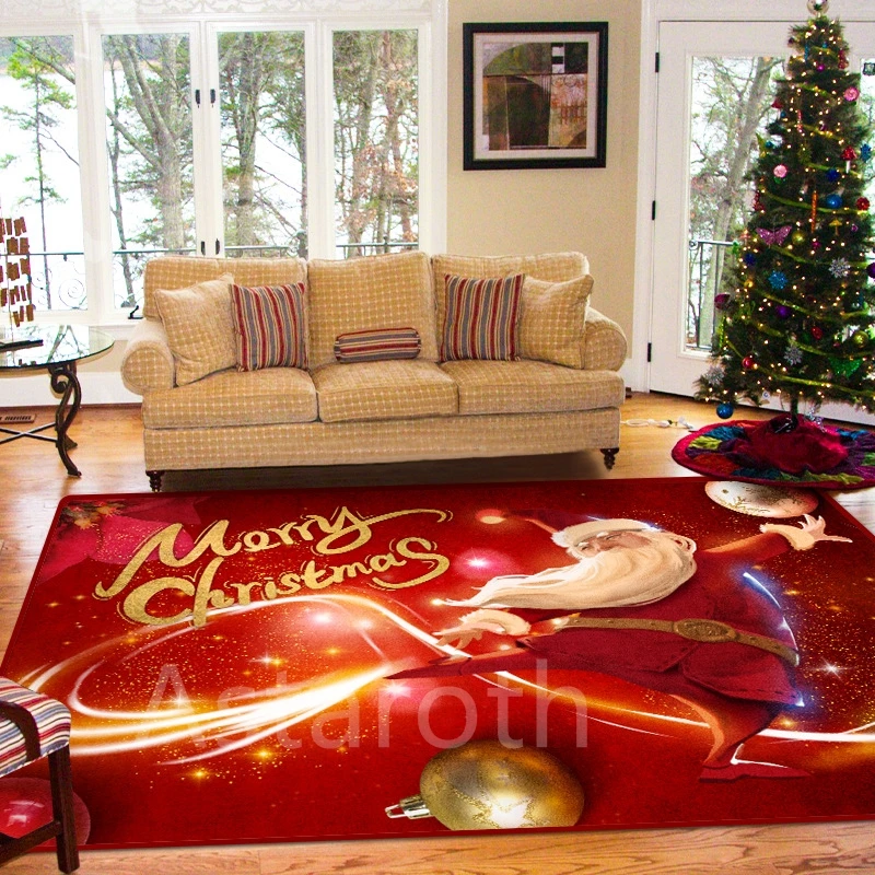 

3D Printing Carpet Christmas Carpet Floor Mat Living Room Bedroom Carpet Christmas Night Decoration Sofa Coffee Table Door Mat