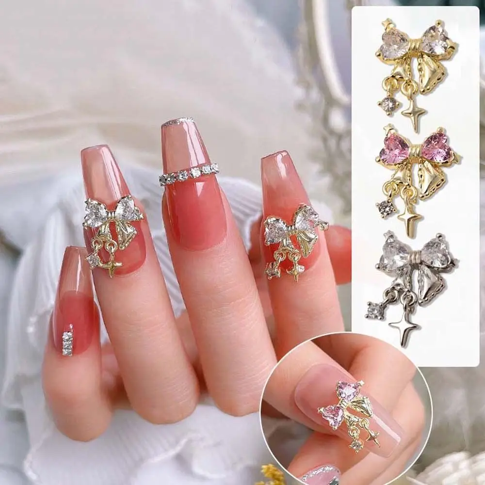 

Bow Nail Art Rhinestones Zircon Bowknot Nail Art Decorations Pendant Jewelry Accessories Star Pendant Manicure