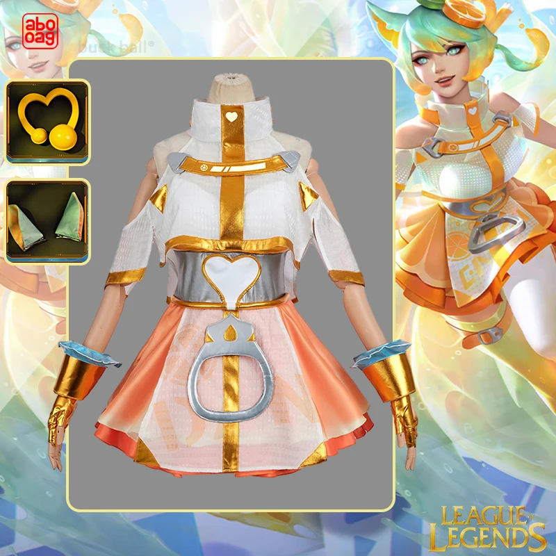 

Game Lol Cosplay Ahri Cosplay Costume New Skin Dream Sweetheart The Nine Tailed Fox Ahri Fruit Orange Design Halloween Partygift