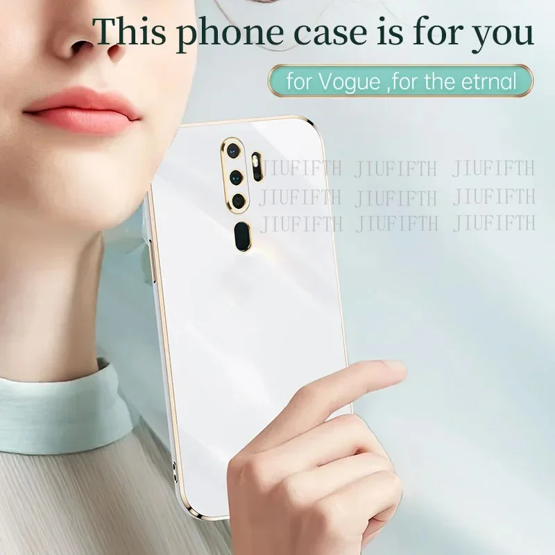Фото Luxury Square Plating Phone Case For Oppo A9 A5 2020 Orrs Appo Oppa A11x shockproof soft TPU Silicone Back Cover Fundas Coque №3