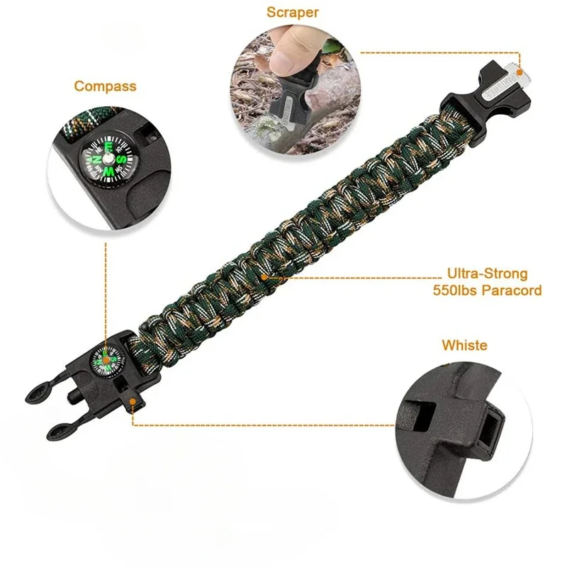 Многофункциональный браслет для выживания на открытом воздухе