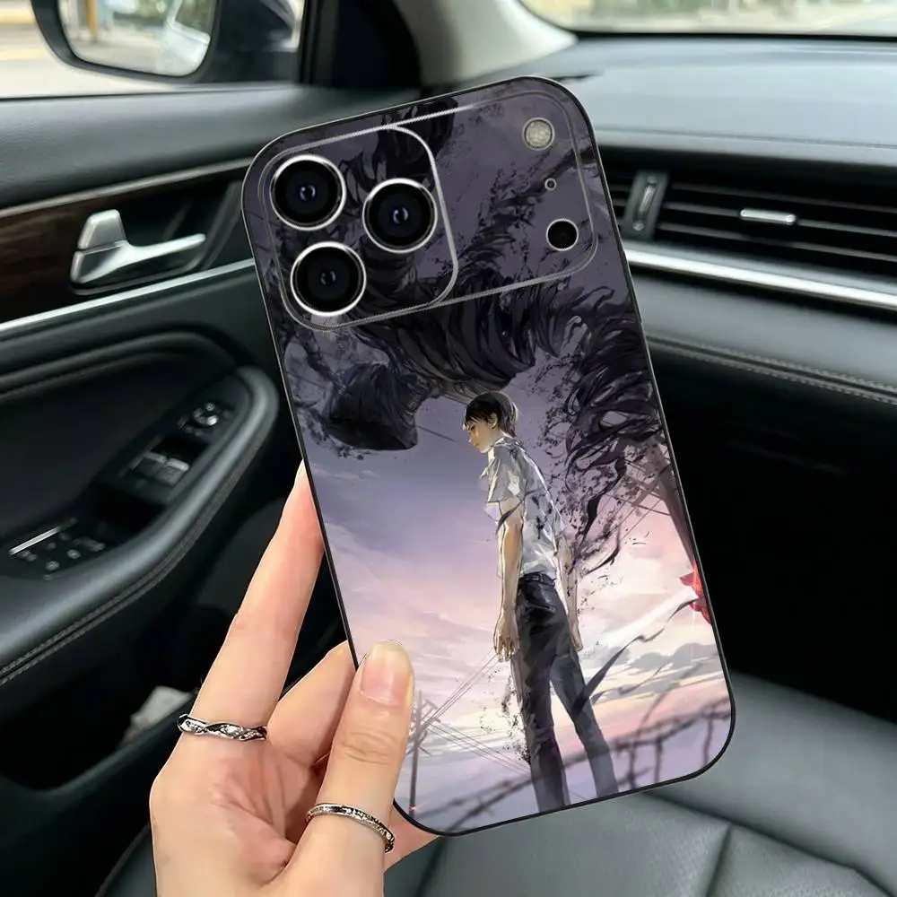 Фото Чехол для iPhone 17, 16, 15, 14, 13, 12, 11, XS, Plus, Pro Max с дизайном «Аниме Суперсила Кей А-Аджин», мягкий, черный, противоударный №5