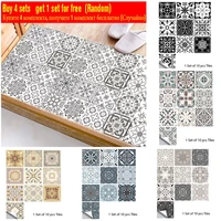 2022 10pcs retro pattern matte surface tiles sticker transfers covers for kitchen bathroom tables floor hard wearing art wall de