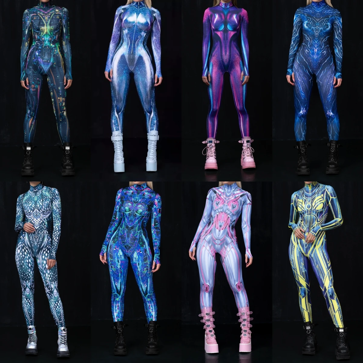 Унисекс кибер-панк 3D цифровая печать Хэллоуин вечерние одежда для ролевых игр