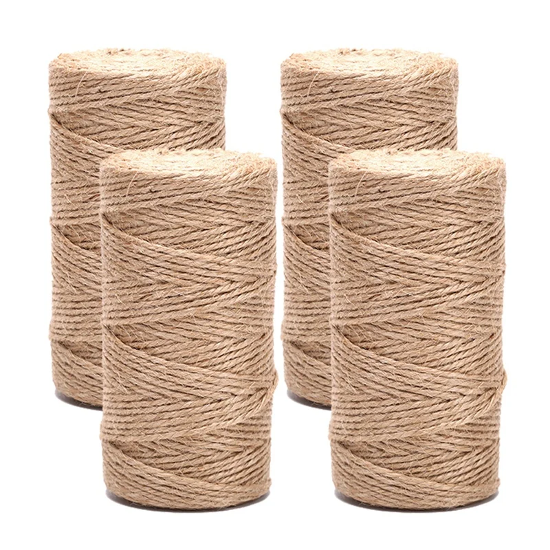 

3 Rolls Natural Jute Twine Burlap String Hemp Rope Party Wedding Gift Wrapping Cords Thread DIY Scrapbooking Florists