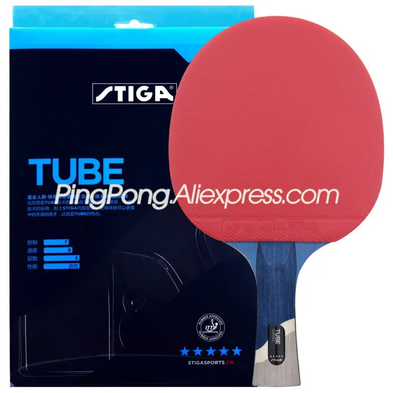Original STIGA TUBE 5-Star Table Tennis Racket with Rubber Stiga 5 Star TUBE Ping Pong Bat Gift Set
