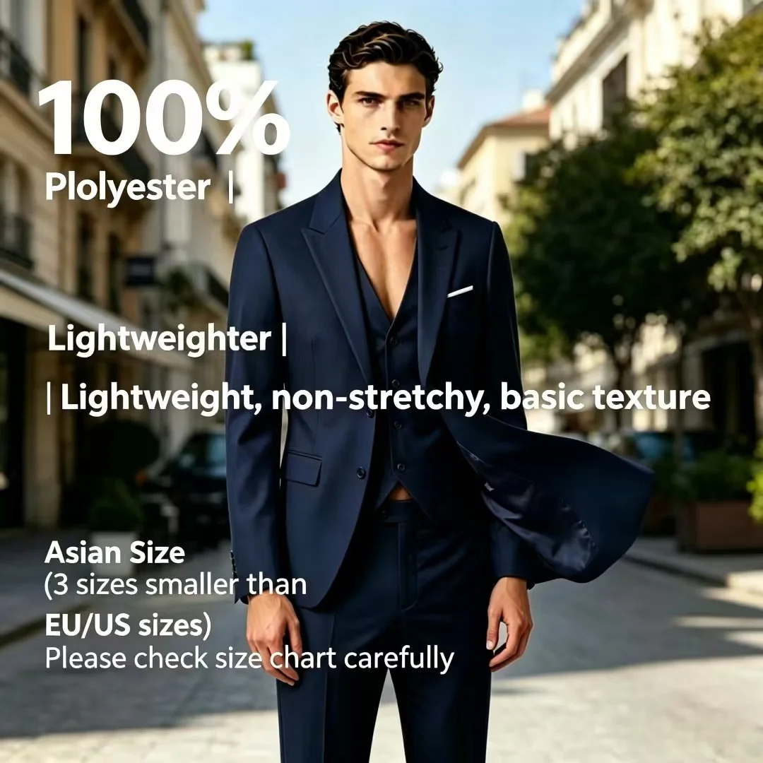Фото Классический элегантный мужской костюм-двойка Slim Fit: пиджак и брюки. Формальный наряд для свадьбы, модный деловой костюм 2026. №4