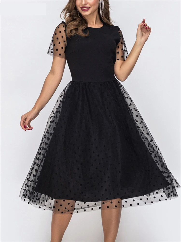 

Новинка 2022, богемный стиль, искусственная кожа, сексуальная сетка черного цвета, ТРАПЕЦИЕВИДНОЕ вечернее платье, женские пляжные повседнев...