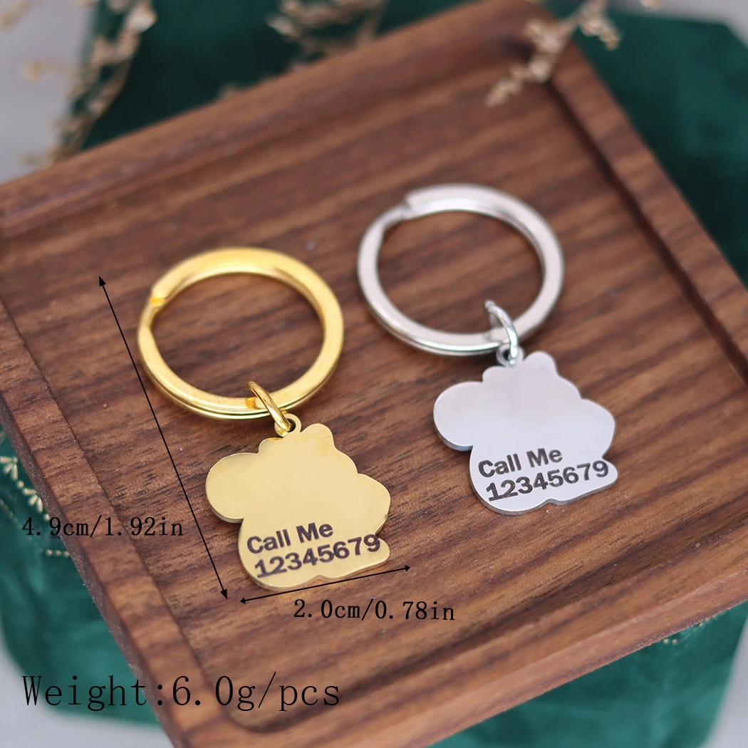 Нержавеющая сталь индивидуальное имя белка держит жолудь брелки для женщин