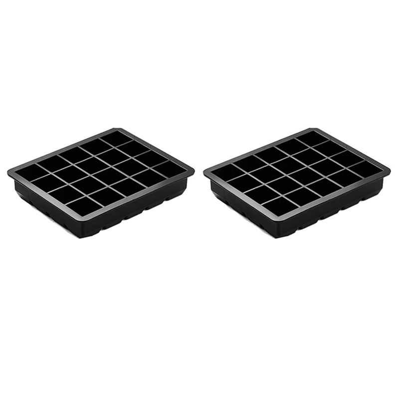 

2X Silicone Ice Cube Trays 1Inch Ice Tray Small Cube, 40 Cavities Square Ice Cube Mold For Chilling Cocktail Making Ice