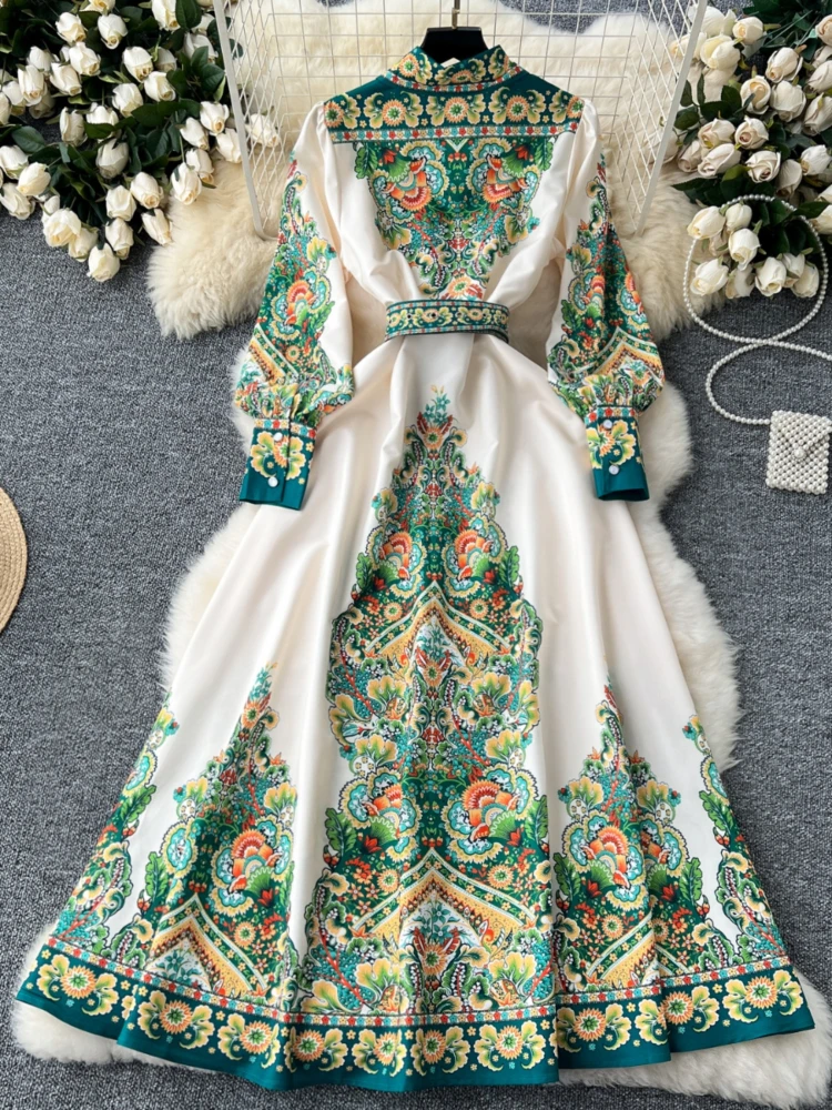 Женское платье-трапеция в стиле ретро Элегантное Длинное однобортное платье во