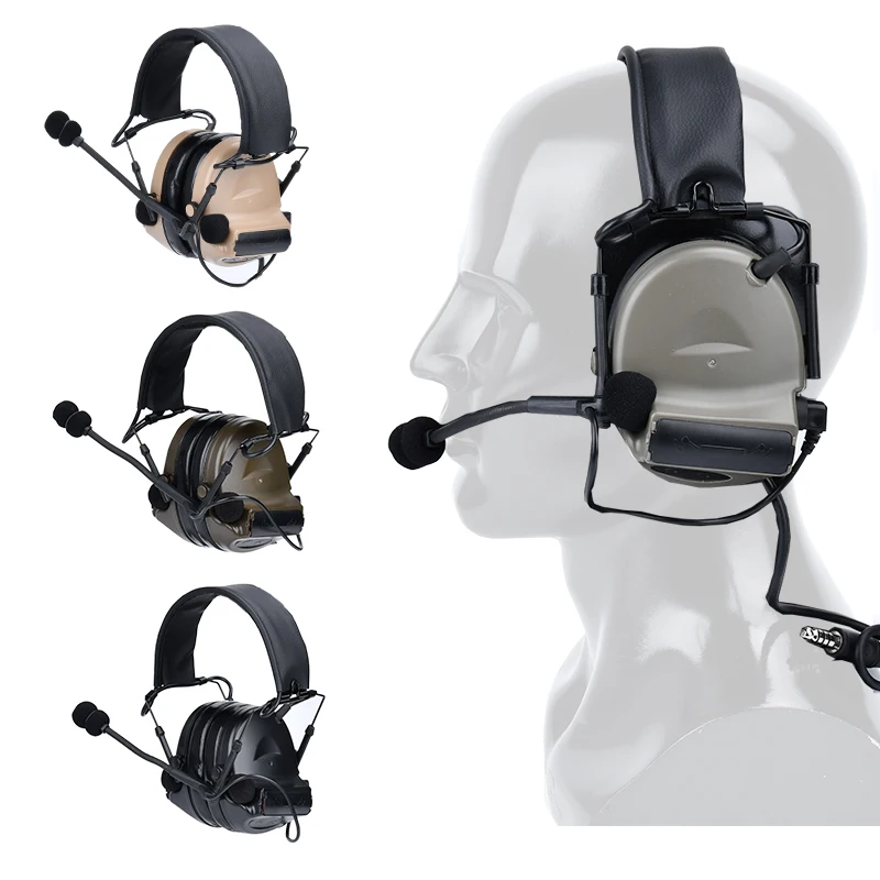 Comtac II Tactical Noise Canceling Headset Baofeng PTT Helmet Headphones Outdoor Hunting C2 Communication Equipment
