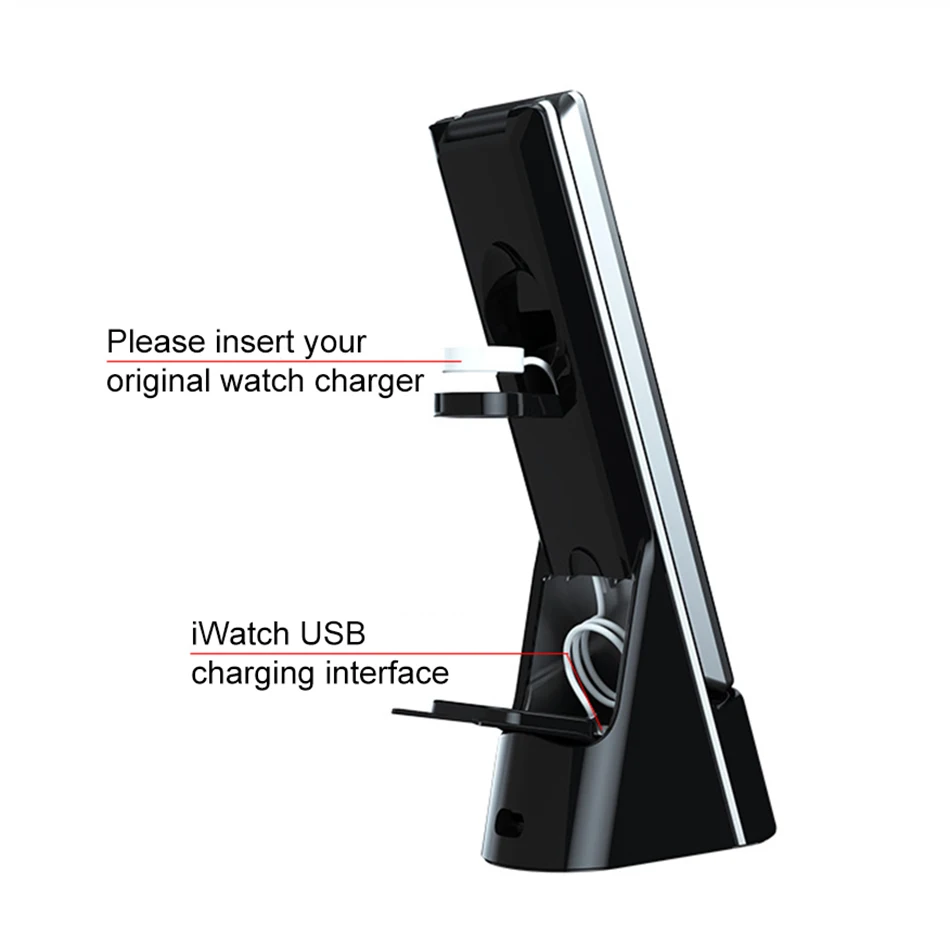 creative 5 in 1 led table lamp 15w qi wireless charging for qi phone holder led desk lamp with alarm clock bedroom night light free global shipping