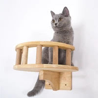 Pet Furniture Wooden Climbing Frame Cat Wall Steps Cat Tree Tower Wall Hanging Kitten Toy House Climbing Frame with Guardrail
