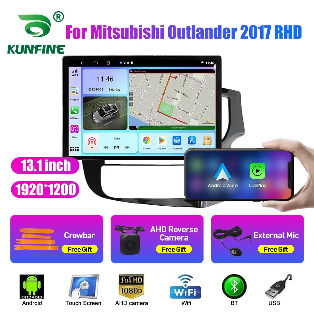 

Автомобильный радиоприемник 13,1 дюйма для Mitsubishi Outlander 2017, автомобильный DVD GPS-навигатор, стерео Carplay 2 Din, центральный мультимедийный Android авто