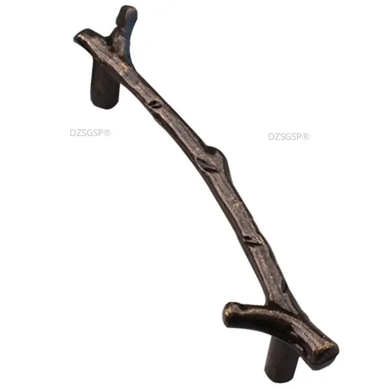 96/128 мм модная ручка для мебели в виде ветки дерева ручки ящика черные серебристые