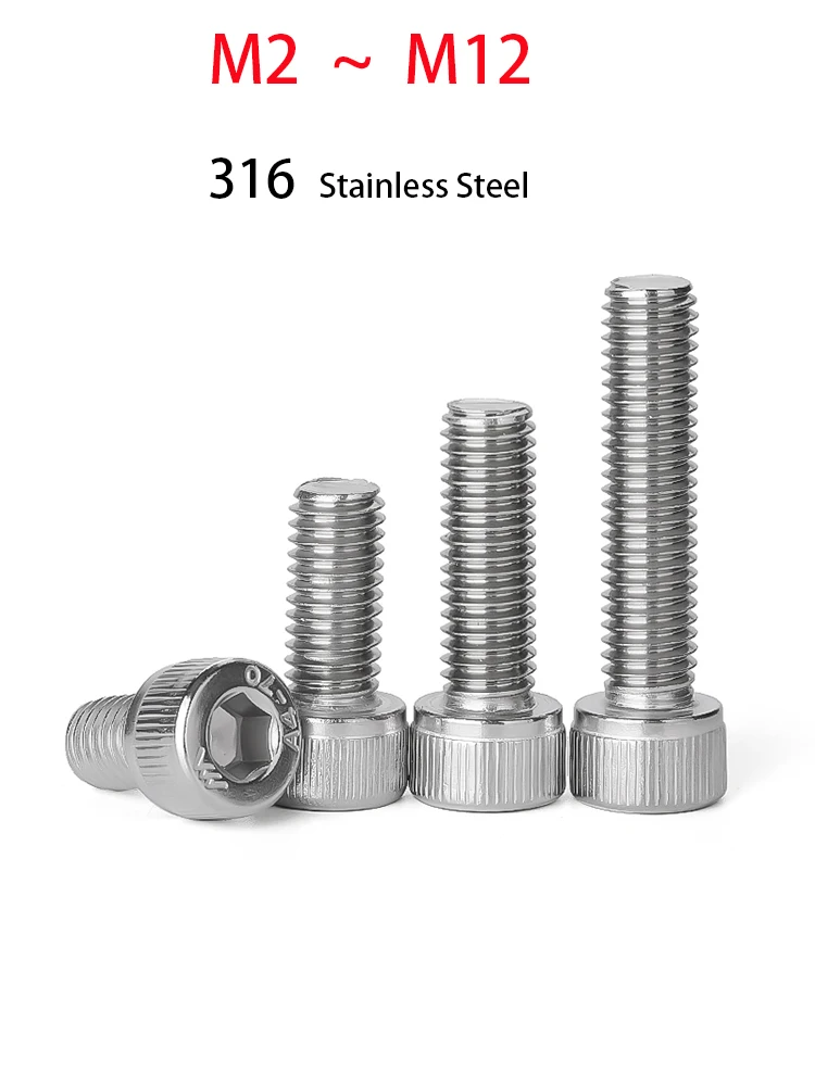 

DIN912 316 Stainless Steel Inner Hexagonal Bolt Cylinder / Cup Head Hexagonal Full Tooth Screw M2~ M12
