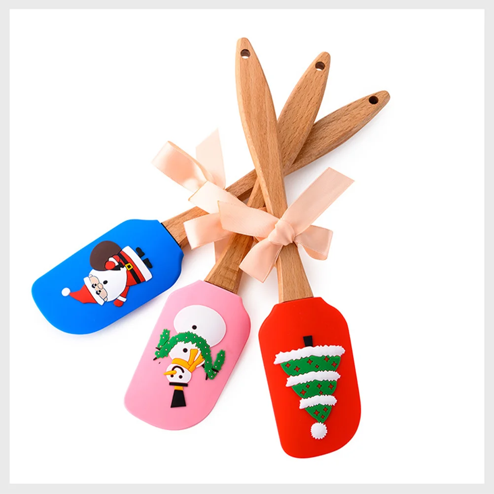 

Spatula Christmas Scrapercake Spatulas Cheese Silicone Spreader Mixing Holiday Baking Snowman Cookie Brush Decorating Pan Dish