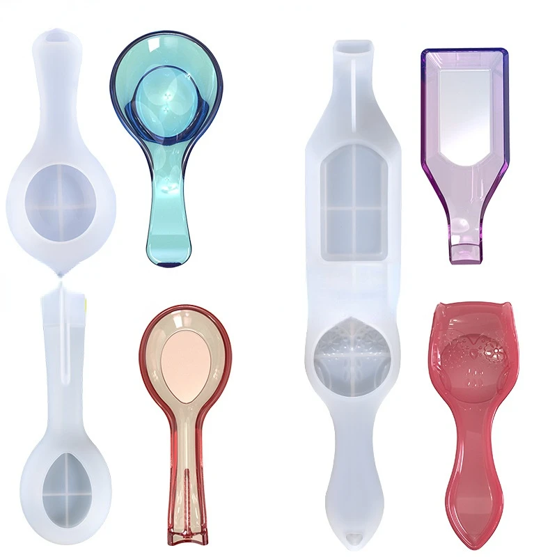 

Diy Crystal Glue Mold Spoon Bottom Pad Spatula Holder Silicone Mould Molds for Epoxy Resin Coaster Wholesale Dropshipping