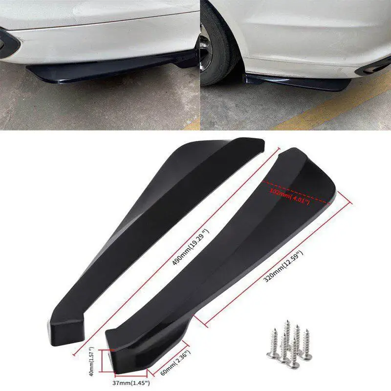 

1Pair Car Rear Bumper Universal Rear Trunk Lip Spoiler Anti-crash Diffuser Lip Wrap Angle Splitter Protector Car Accessories