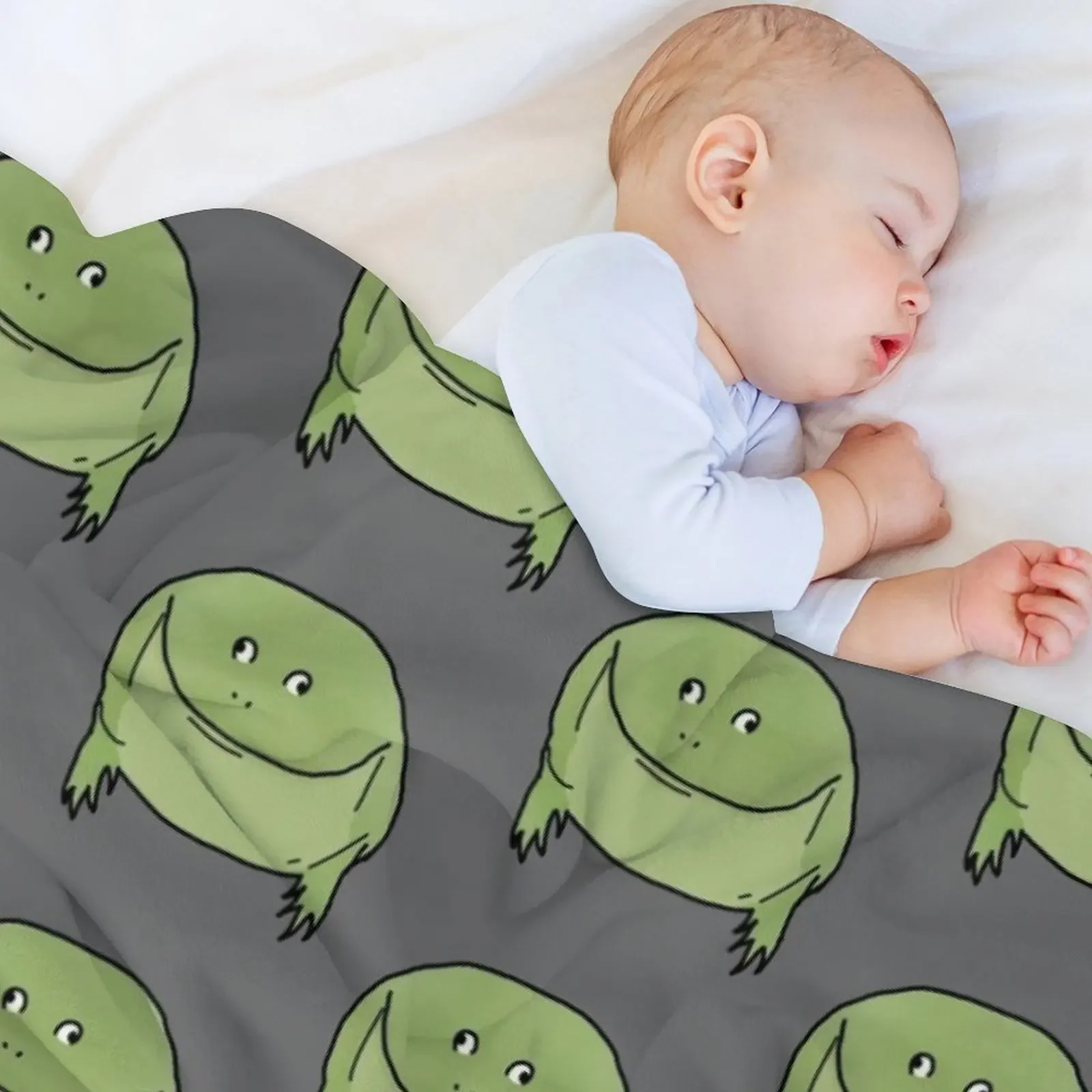 Круглое одеяло с лягушкой многофункциональное модное для диванов