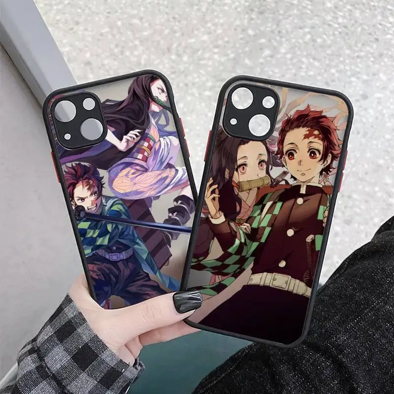 

Demon Slayer japan anime manga Phone Case matte transparent For iphone 11 12 13 7 8 plus mini x xs xr pro max cover