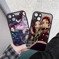 demon slayer japan anime manga phone case matte transparent for iphone 11 12 13 7 8 plus mini x xs xr pro max cover