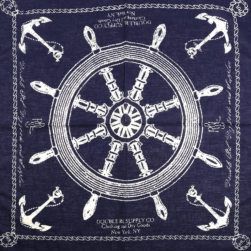 Квадратный шарф с якорным узором походные шарфы хлопковая бандана Du-rag решетка