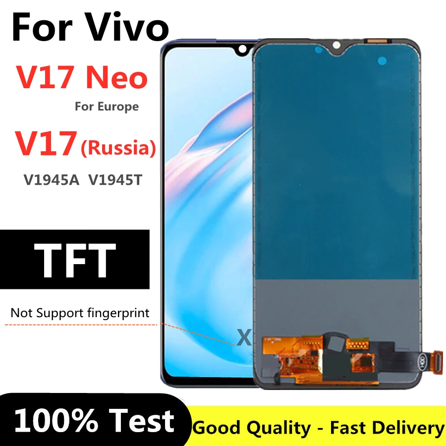 

6.38" TFT For Vivo V17 Neo LCD Display Touch Screen Digitizer Assembly for vivo V17 Russia version V17Neo Europe LCD