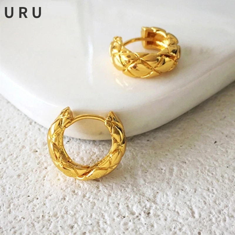 

Fashion Jewelry Round Earrings Simply Design Classic High Quality Brass Metal Gold Color Women Earrings Gift Hot Sale