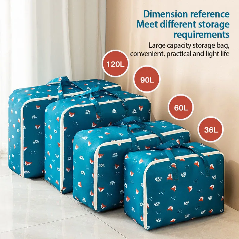 

Складная вместительная сумка для хранения одежды, сумка для хранения одеял, водонепроницаемая сумка для багажа из ткани Оксфорд, бытовая до...